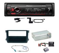 Pioneer MVH-S420DAB Bluetooth DAB+ Einbauset für Beetle Jetta Sharan Tiguan T5