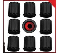 Pitlane Performance® RDKS Ventilkappen 8 Stück Ventildeckel Auto-Reifen Ventilabdeckung Reifenventil-Kappen Autoventil-Kappen für alle Schrader-Ventile mit RDKS-Sensoren (Schwarz)