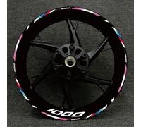 PIWINE 17 Zoll Motorrad Für BMW S1000XR S1000R 1000RR Rennausrüstung Reifen Felge Selbstklebender Aufkleber Felgenaufkleber(Color18)