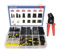 Pixelure 708pcs kfz Stecker,kfz Steckverbinder,kfz Stecker Wasserdicht,Wasserdichte Stecker 12v,mit Crimpzange,1/2/3/4/5/6 Pin Auto Stecker,Fit für KFZ Motorrad Auto Boots LKW