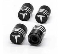 PjjxQf 4 Stück für Tesla Model S/3/Y Auto Ventilkappen Reifenventilkappen Wasserdicht Rostbeständig Ventilabdeckung Oberseite Logo Zubehör