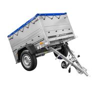 Pkw Anhänger Neu GARDEN TRAILER 150 KIPP mit zusätzlichen Bordwänden, Stützrad und blauer Flachplane