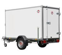 PKW-Anhänger STEMA "P-Box 750", silber (weiß), KFZ-Anhänger, Tieflader Kofferanhänger, ungebremst (16894242-0) weiß