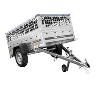 Pkw Planenanhänger GARDEN TRAILER 200 KIPP mit Laubgitteraufsatz, Stützrad, Flachplane und Planenträger