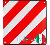 PLANGER® - Warntafel Italien (50 x 50 cm) - Reflektierendes Warnschild rot weiß für Heckträger u Fahrradträger
