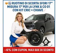 Platzsparend Notrad 17 Zoll 5 Löcher Lynk & Co 01 Mit Cric + Schlüssel