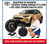 Platzsparend Notrad Toyota Yaris Cross 17 " 5-Loch Set Wagenheber Schlüssel