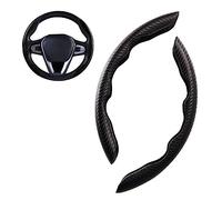 PLCGTNNP 2 Stück Auto Lenkradbezug Für Mercedes Benz GLE 400 400d 450, Universal Lenkradabdeckung Kohlefaser Segmentierter Schutz Lenkrad Wrap Anti-Rutsch Lenkradhülle Innenraum Zubehör,C/Black