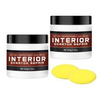 Pluvyze 2 Stück Auto Kunststoff Kratzer Entfernen, 100g Armaturenbrett Reparaturset mit Schwämmchen, für Kunststoff und Metall
