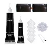 Pluvyze 2 Stück Leder Reparatur Set,50ml+20ml Flüssigleder Schwarz,Kunstleder Reparaturset,Lederreparatur Creme,Lederreparaturset Schwarz,Für Auto Lederlenkrad Sofa Gürtel Kunstleder Kratzer Risse
