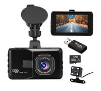 Podazz Dashcam Auto Vorne und Hinten - 3 Zoll IPS Bildschirm FHD 1080P Dash Cam, für Autos 170 Weitwinkel, Super Nachtsicht, G-Sensor, Loop-Aufnahme und Bewegungserkennung, Parküberwachung
