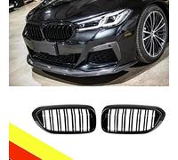 POETRYXIAO Kühlergrill Niere Sport Schwarz Glanz Doppelbrücke für 2017-2020 5er G30 G31 528LI 530LI 540LI,Geeignet für Tuning