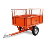 Polar Bär ATV Trailer Medium Kippanhänger mit abklappbaren Seitenwänden 340 kg Kapazität Metallwanne abnehmbare Gitteraufsätze Luftreifen Zugkugelkupplung