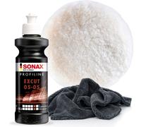 Polituren Set Basic 2 SONAX ProfiLine EXCut 250ml Mikrofasertuch Polierscheibe