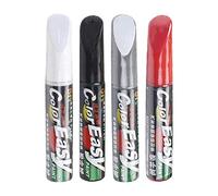 Pomrone 4 Stück Auto Reparatur Lack Auto Pinsel Set, Auto Lackstift Schwarz Rot Weiß Silber, Auto Kratzer Reparatur Stift, Auto Scratch Repair Marker Auto Kratzer Lackstift, Auto Kratzer Entferner