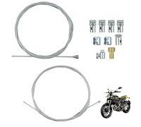 posionks 1 Set 2M Motorrad Kupplungsseil Fahrrad Bremszug Kupplungskabel Kupplungszug Reparaturset mit 9x Nippel Motorrad Universal Seilzug für Mofa, Fahrrad,Quad, Enduro, Elektro Roller