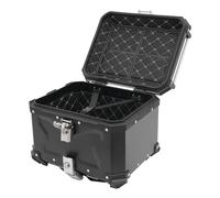 POTYYH Motorrad Topcase, 45L Universal Aluminium Motorradkoffer wasserdichte Motorrad-Heckbox mit 2 Schlüssel für Helme, Regenmäntel und Handschuhe, 41x33x30.5cm