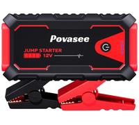Povasee Starthilfe Powerbank, 5000A Auto Starthilfe für 12V Fahrzeuge (Bis zu 10L Benzin/8L Diesel), Starter Powerbank mit LED, 2 Schnelllade USB Ausgänge, Batterie Jump Starter mit Starthilfekabel