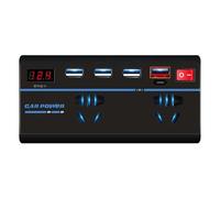Power Inverter für Auto - Akku Inverter DC 12 V 24 V auf 220 V AC, USB Fast Charging Converter | 200 W Duals Adapter Typ C, zuverlässiges tragbares Elektrogerät für Fahrzeug, Reise, Zuhause, Camping