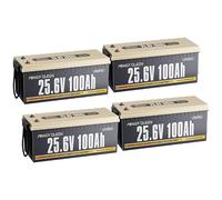 Power Queen 25.6V 100Ah Lithium Batterie 4er-Pack für RV | 100A BMS, Max. 15000+ Zyklen, 10-Jahres-Lebensdauer, Low-Temp Schutz, 2.56KWh für Marine, Wohnmobil, Off-grid, Heimspeicher
