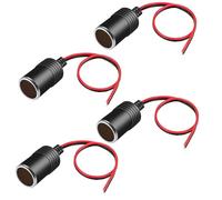 Powice 4 Stück 12V-24V Zigarettenanzünder Buchse, 12V Steckdose KFZ mit 35cm Kabel für LKW Auto KFZ Einbau Steckdose, GPS Dashcam Autoladegerät