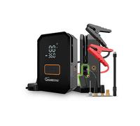 SachsenRAD Starthilfe Powerbank für PKW mit 150PSI Luftkompressor - 12V Autobatterie Jump Starter mit Tragbaren Starthilfekabeln, LED-Notlicht und Luftdüsen für Benziner bis 6,0L und Diesel bis 3,0L