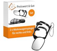 2 Stück Wohnwagenspiegel R+L Spiegel Caravanspiegel Pkw Aufsetzspiegel Universal