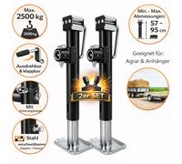 Preiswert&Gut 2X Ausdrehstütze klappbar 2500kg Abstellstütze 570-950mm Stützfuß Anhänger Stahl