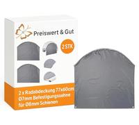 Preiswert&Gut 2 x Radabdeckung Reifenschutz für Caravan, Wohnwagen & Wohnmobil - 77x60 cm - UV-beständig, wetterfest - Ø7mm Sehne für Ø8mm Schienen - für perfekten Schutz