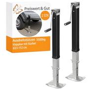 2 x Ausdrehstütze klappbar 3500kg Abstellstütze 64-102cm Stützfuß Anhänger Stahl