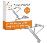 Preiswert&Gut Stützen Höhenverstellbar 450kg je Stück Wohnwagen Stützen 615x278 Höhe 507mm auch für Anhänger geeignet Top Gadgets mit starker Trapezgewinde Nivellierstütze für Heben oder Senken