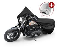 Premium Motorrad Abdeckplane L, Motorrad Abdeckplane aus robustem PVC, Motorrad-Garage wasserdicht - 250x100x130 cm schwarz