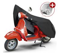 Premium Motorrad Abdeckplane S, Vespa-Abdeckplane aus robustem PVC, Motorrad-Garage wasserdicht - 185x90x110 cm schwarz