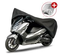 Premium Motorrad Abdeckplane XL, Motorrad Abdeckplane aus robustem PVC, Motorrad-Garage wasserdicht - 255x110x135 cm schwarz