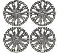 Premium Radkappen 16 Zoll in Grau-Matt 4er-Satz hochwertige Radzierblenden für PKW-Stahlfelgen Radblenden-Einfarbig Radabdeckungen Raddeckel Radhauben Zierblenden Zierkappen Zierdeckel 4 Stück