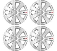 Premium Radkappen 16 Zoll in Silber-Matt 4er-Satz hochwertige Radzierblenden für PKW-Stahlfelgen Radblenden-Einfarbig Radabdeckungen Raddeckel Radhauben Zierblenden Zierkappen Zierdeckel 4 Stück