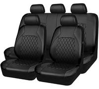 PREZ Auto Schonbezüge für 5 Sitzer für Ford Ranger T6 2012 2013 2014 2015 2016 2017 2018, Kunstleder Autositzbezüge Vordersitze und Rückbank Autositzkissen Sitzschoner,A/Black