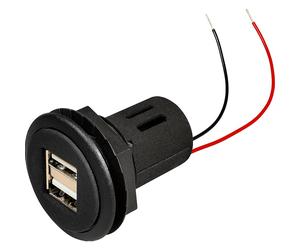 Pro Car USB Einbausteckdose 2x USB schwarz 2x USB