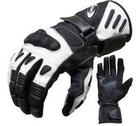 PROANTI Sommer City Motorradhandschuhe | Motorrad Handschuhe aus Nylon-Cordura und Leder | strapazierfähige Rindsleder-Innenfläche | optimale Passform | angenehmer Griff | Protektoren | Weiß (M)