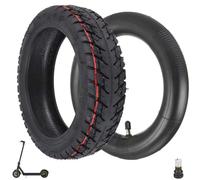 Prodrocam 60/70-6,5 E Scooter Tubeless Reifen mit Schlauch für Segway Ninebot Max G30, 10 Zoll Offroad Vakuumreifen Gerade Schlauch mit Ventil, 10 x 2,5 Ersatzreifen, Kein Selbstheilender (Rot)