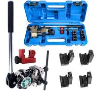 Professional Bremsleitung Bördelgerät - 45 Grad Bördelwerkzeug für Bremsleitungen mit 4 Schneideisen (Ø 4,75mm/6,35mm/8mm/9,5mm),Bördelgerät Bremsleitung für Einzel-,Blasen- und Doppelbördelungen