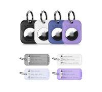 PROfezzion GPS Tag Halter Schutzhülle mit Schlüsselring, Tag & Etikettenpapier, Einhandbedienung, für Hundehalsband, Autoschlüssel, Rucksack, Kindertasche, Koffer (Schwarz+Blau+Weiß+Lila)