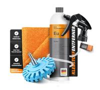 Profi-Klebstoffentferner Set: Koch Chemie Eulex 1L + Canyon CHS-3A Trigger 260mm + chemicalworkz Foil Eraser + Mikrofasertuch 40×40 | Klebereste lösen, Folienreste radiert & sauber abnehmen | 4-teilig