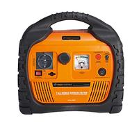 PROFI-PARTNER Mobile Energiestation/tragbare Powerstation/Auto Starthilfe mit Kompressor/Schlauch u. Adaptern, 12 V/230 V Spannungswandler Steckdose (400 W), LED-Scheinwerfer, Radio, Powerbank