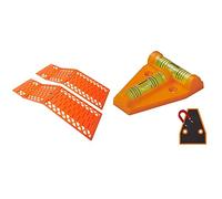 ProPlus 360835 Anfahrhilfe faltbar Set mit 2 Stück & 341215 Magnetische Wasserwaage für Wohnwagen, Wohnmobil und Caravan