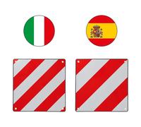ProPlus Alu Warntafel rot weiße 50 x 50 cm für Italien Spanien Portugal 3 in 1