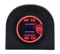 ProRide 12V USB-Aufbau-Steckdose 2 Ports mit Schalter QC3.0 - Rot