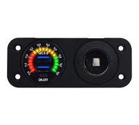 ProRide 12V USB Einbau 2 Ports QC3.0 mit Schalter und Voltmeter