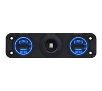 ProRide 12V USB QC3.0 2 Ports mit Voltmeter, 12/24V-Steckdose, 3-fach