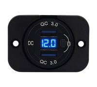 ProRide 12V USB QC3.0 Steckdose 2 Ports Einbau mit Schalter & Voltmeter